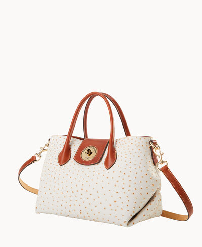 Ostrich Turnlock Handle Tote 30
