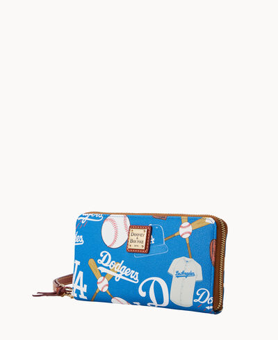 MLB Dodgers Large Zip Around Wristlet