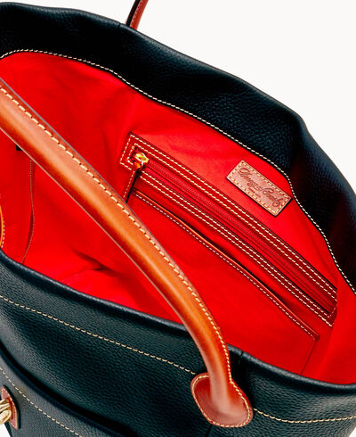 Pebble Grain Large Logo Lock Tote