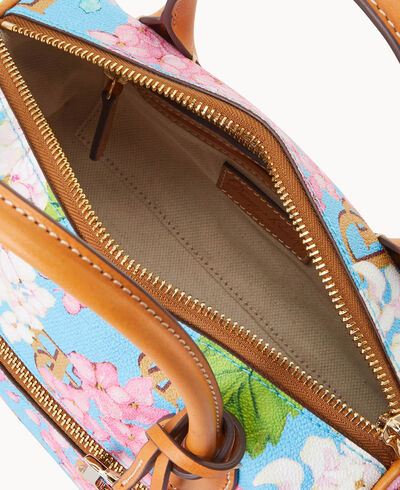 Hydrangea Monogram Barrel Satchel