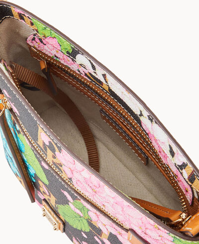 Hydrangea Monogram Small Zip Crossbody