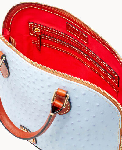 Ostrich Zip Zip Satchel