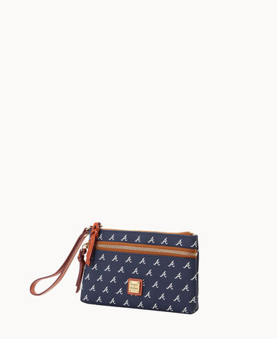 MLB Braves Double Zip Wristlet