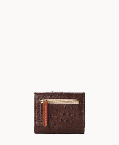 Ostrich Small Flap Credit Card Wallet