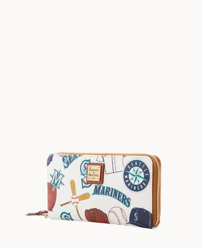 MLB Mariners Large Zip Around Wristlet