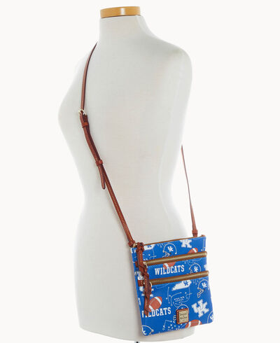 Collegiate University of Kentucky North South Triple Zip Crossbody