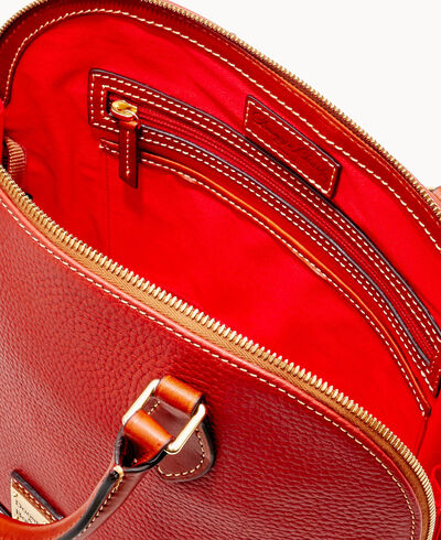 Pebble Grain Zip Zip Satchel