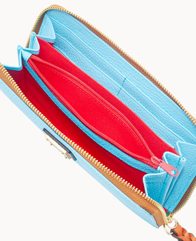 Pebble Grain Large Zip Around Wristlet