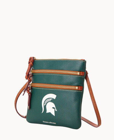 NCAA Michigan State Triple Zip Crossbody