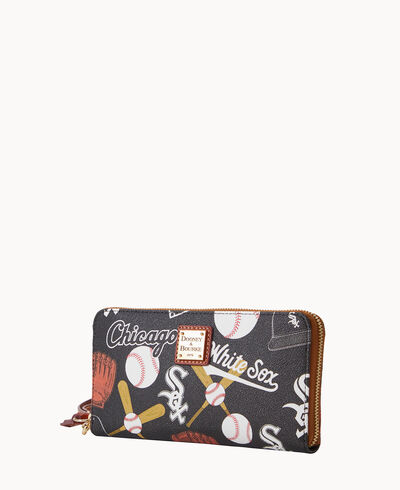 MLB White Sox Large Zip Around Wristlet