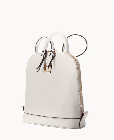 Saffiano Small Zip Pod Backpack