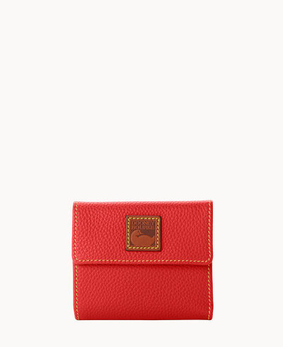 Pebble Grain Small Flap Credit Card Wallet