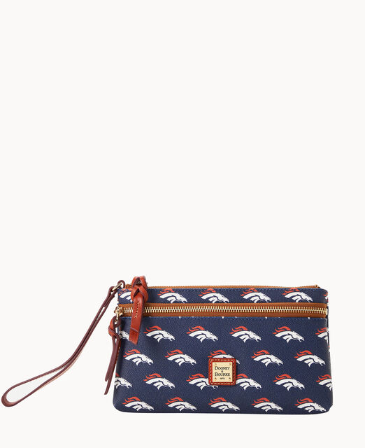 NFL Broncos Double Zip Wristlet