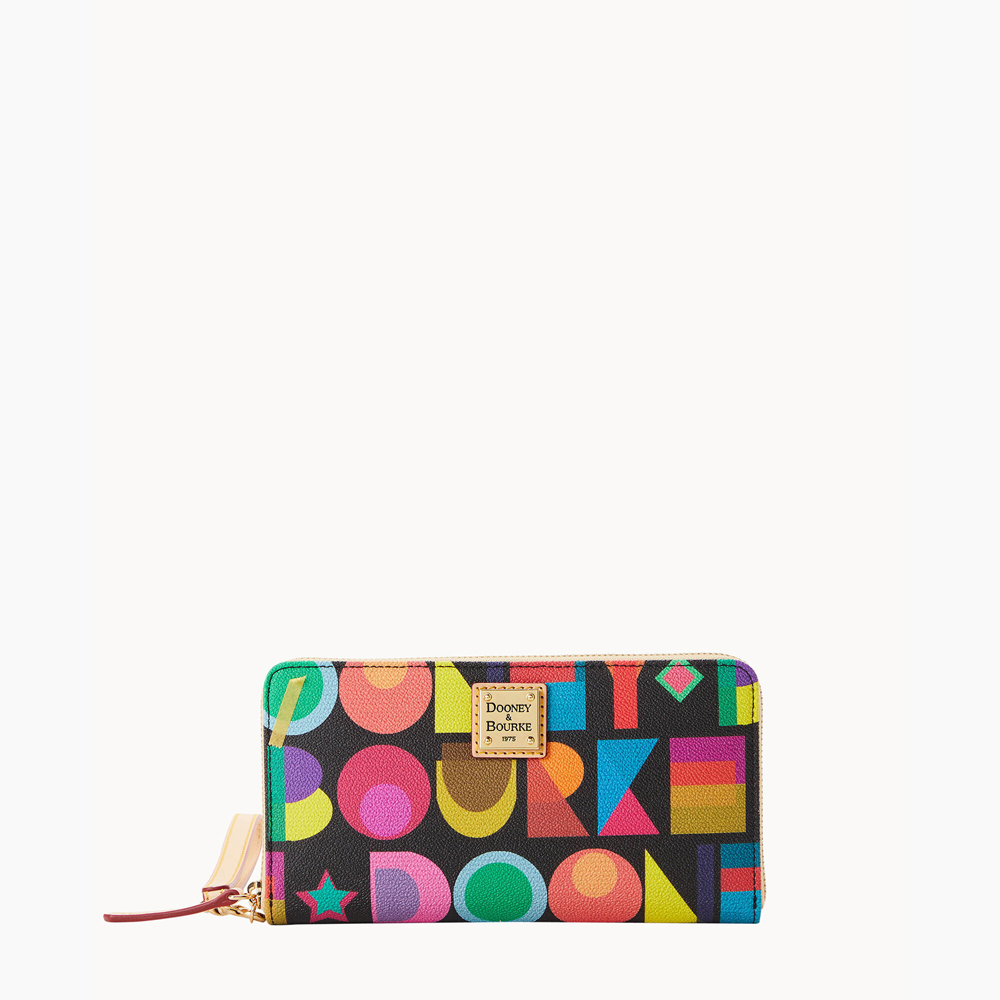 Art Deco Large Zip Around Wristlet