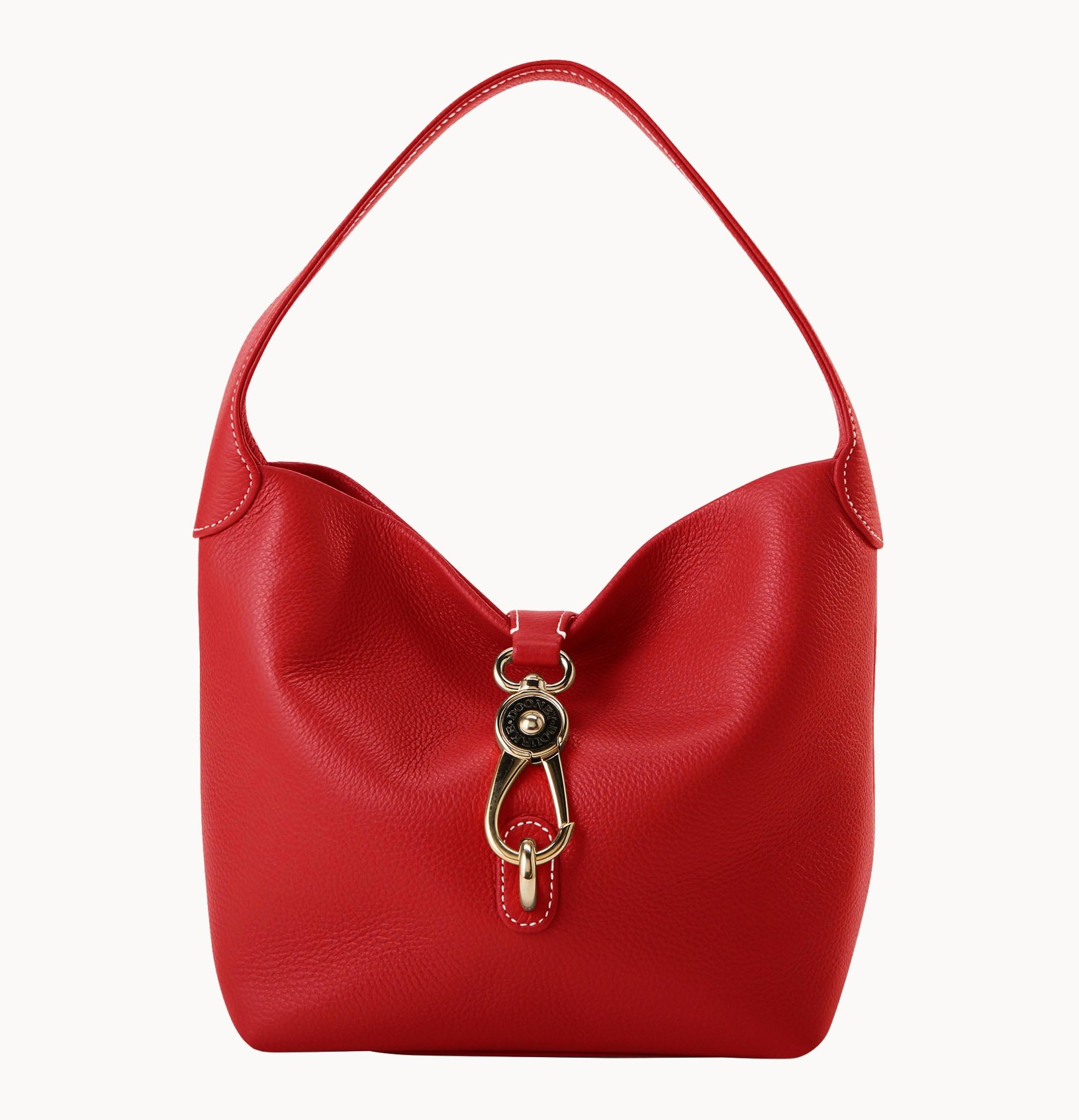 Lucca Leather Logo Lock Hobo