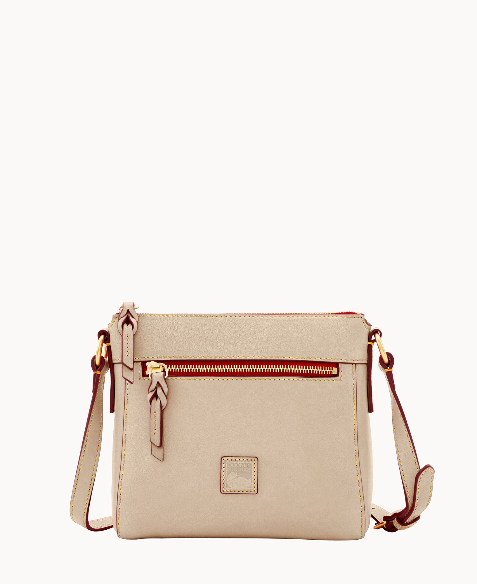 Dooney & Bourke, Bags, Dooney Burke Saffiano Small Zip Crossbody In Taupe