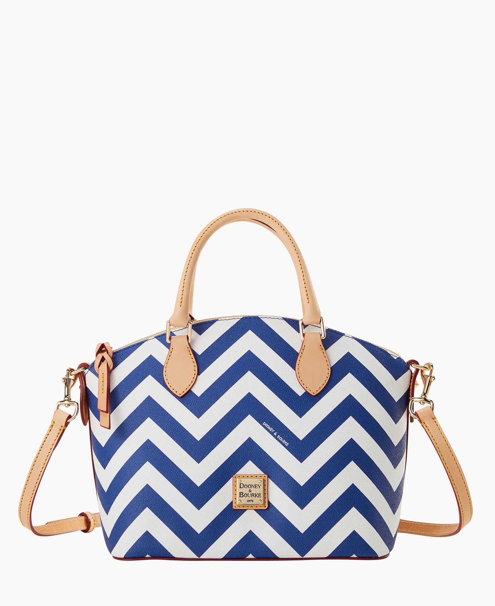 Dooney and bourke blue and white striped bag deals