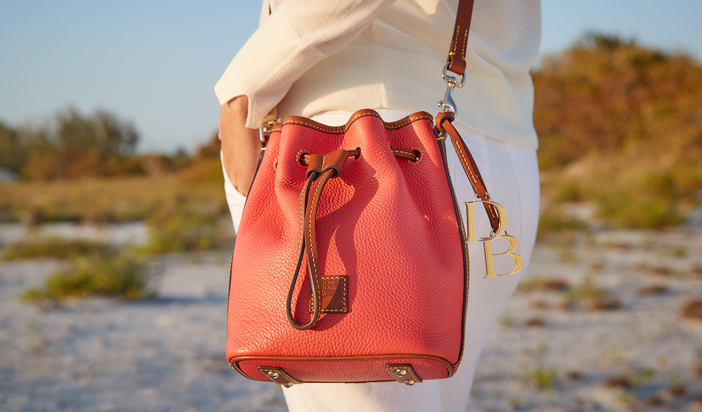 Dooney & Bourke Pebble Collection Drawstring Bucket Bag