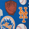 MLB Mets Large Zip Around Wristlet