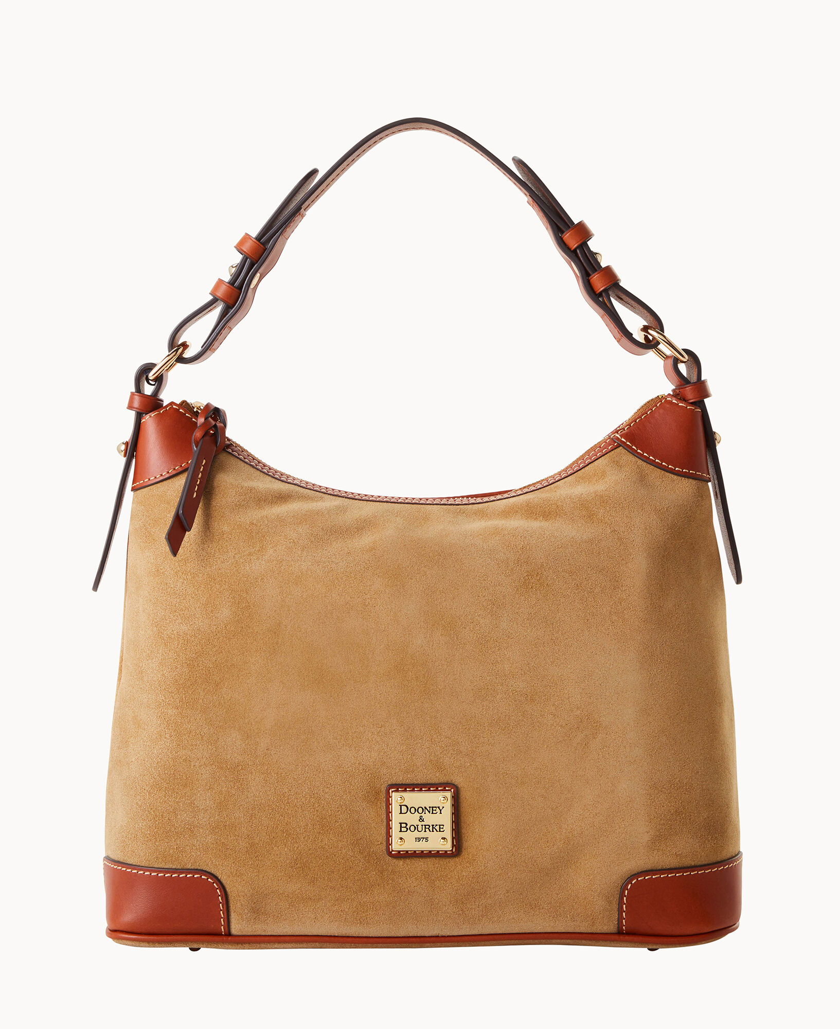 Woman BROWN T Timeless Hobo Bag in Suede Large