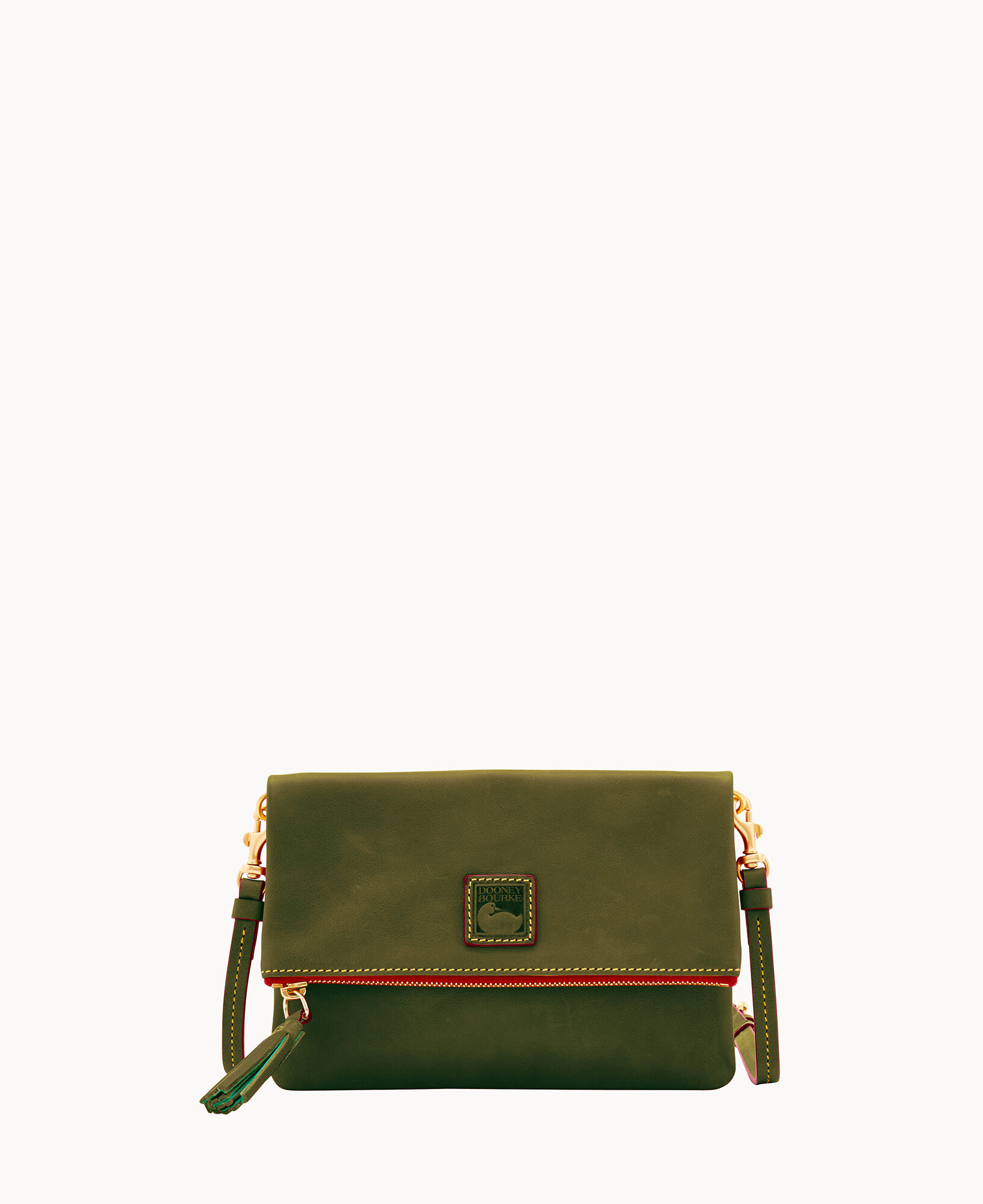 Madison Leather Crossbody Foldover Clutch