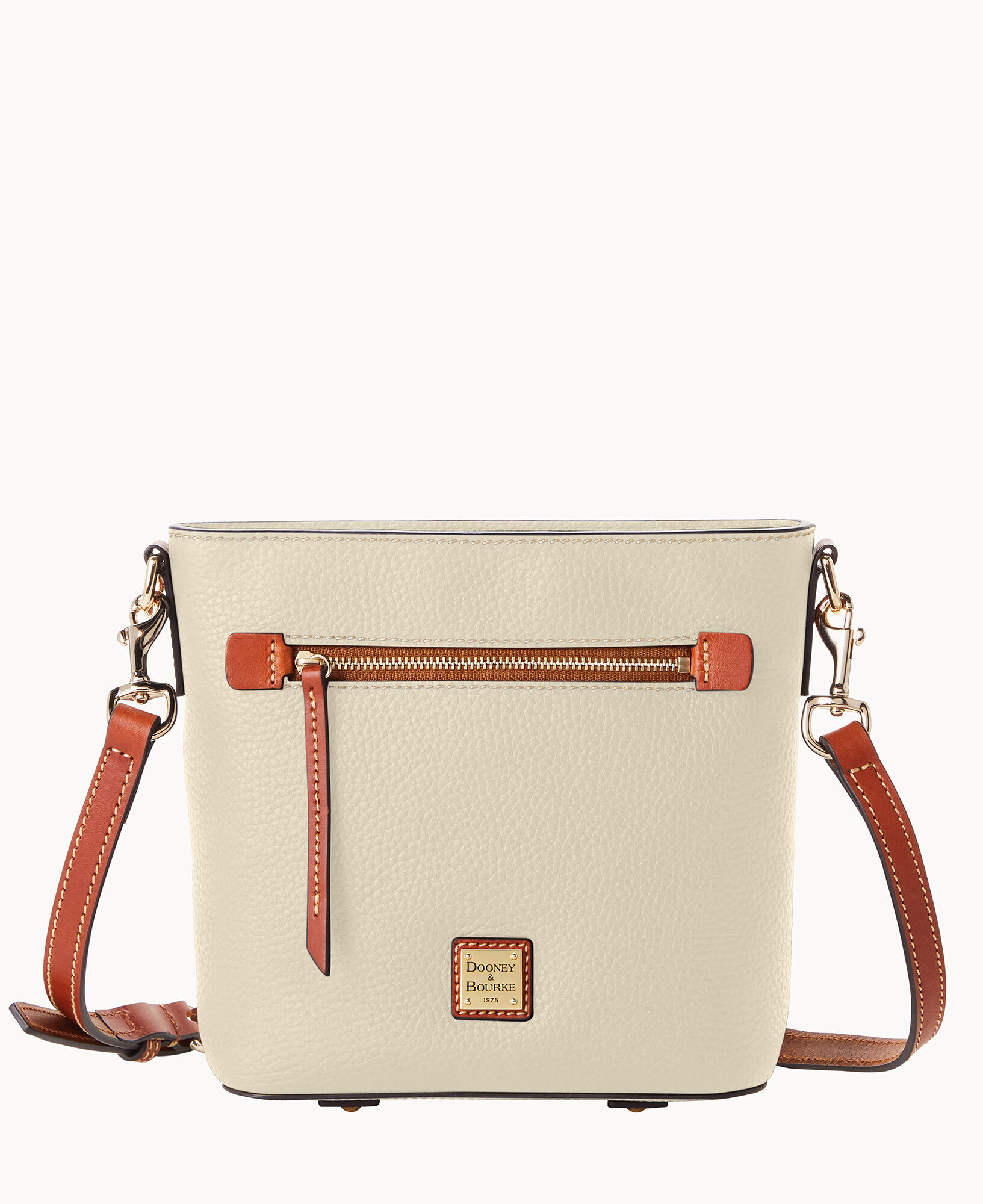 Dooney & Bourke Handbag, Pebble Grain Small Zip Crossbody - Bark