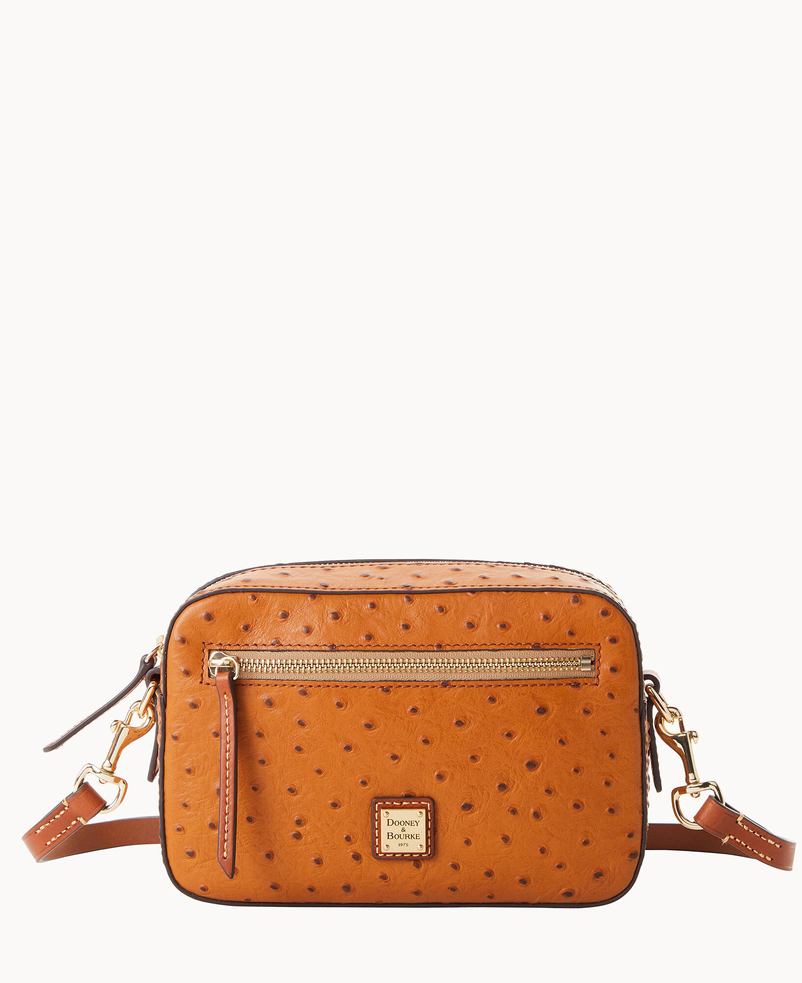 Dooney Bourke Ostrich Camera Zip Crossbody