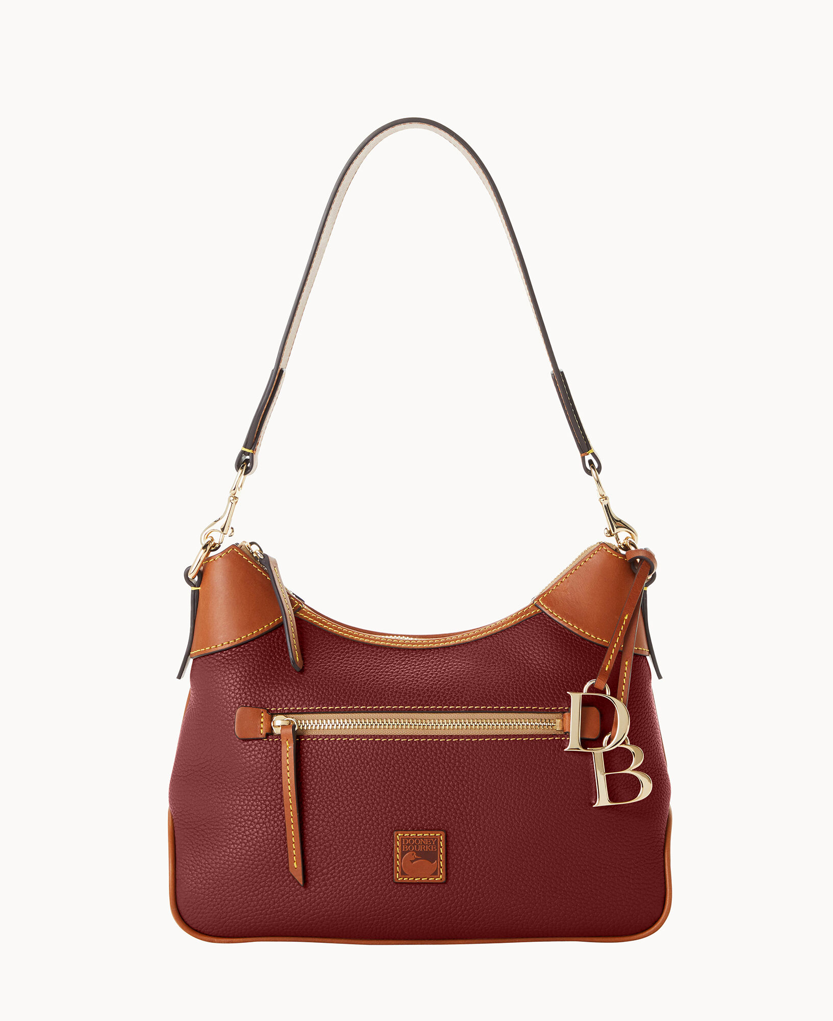 Dooney & Bourke Pebble Grain Leather Hobo Handbag Red