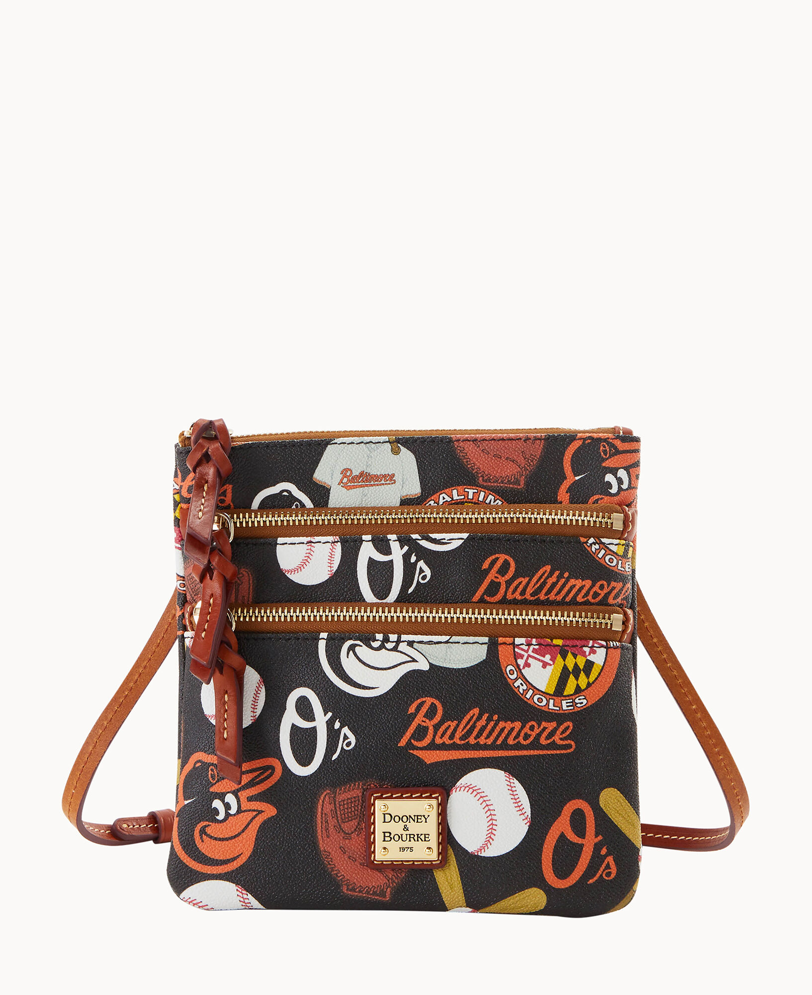 Dooney & Bourke Baltimore Orioles Triple Zip Crossbody Bag