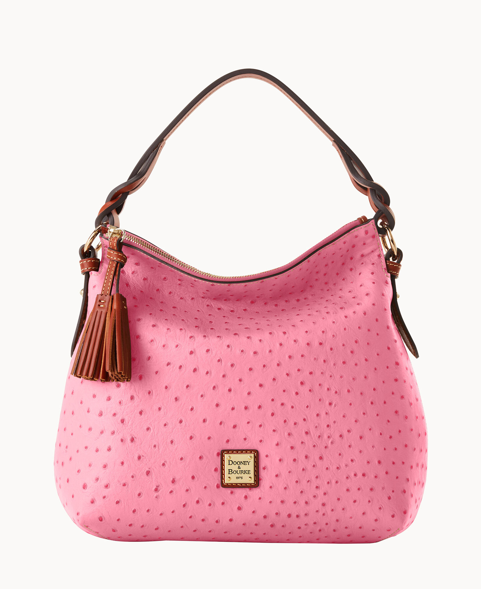 Woman PINK T Timeless Hobo Bag in Leather Large