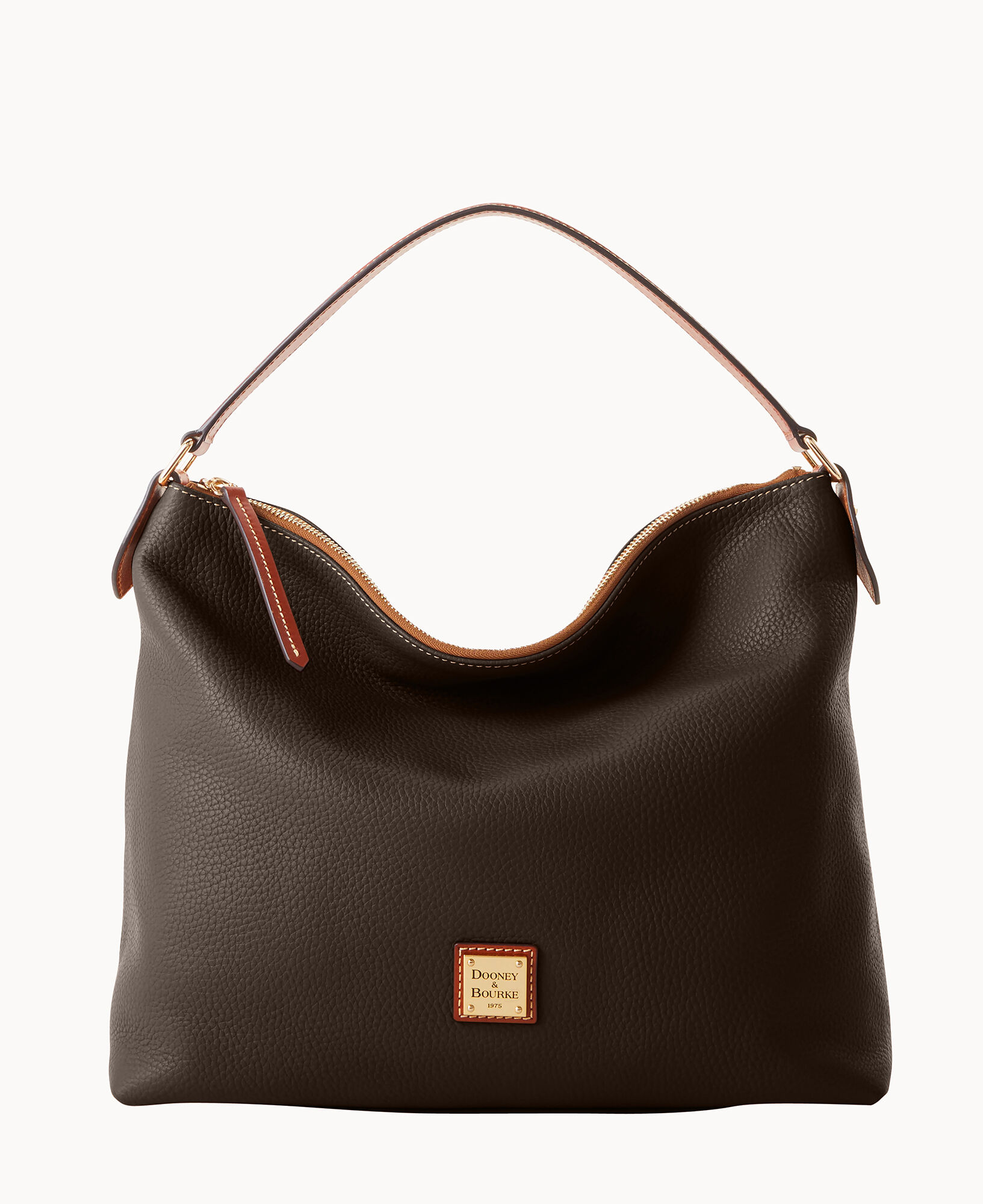 Dooney & Bourke Large East West Brown Pebbled Leather Shoulder Bag Travel  Purse