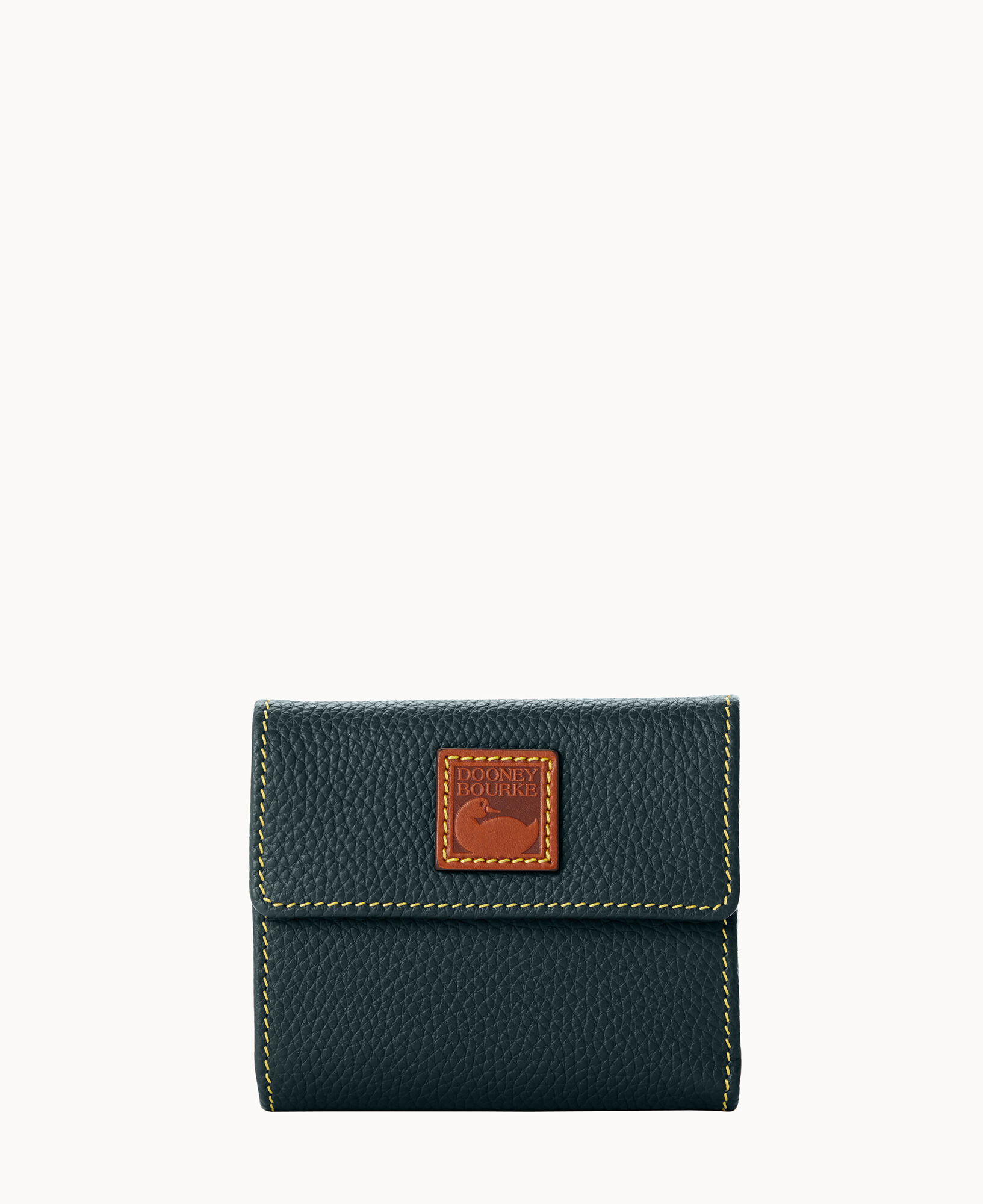 Dooney & Bourke Pebble Leather Small Flap Wallet ,Black
