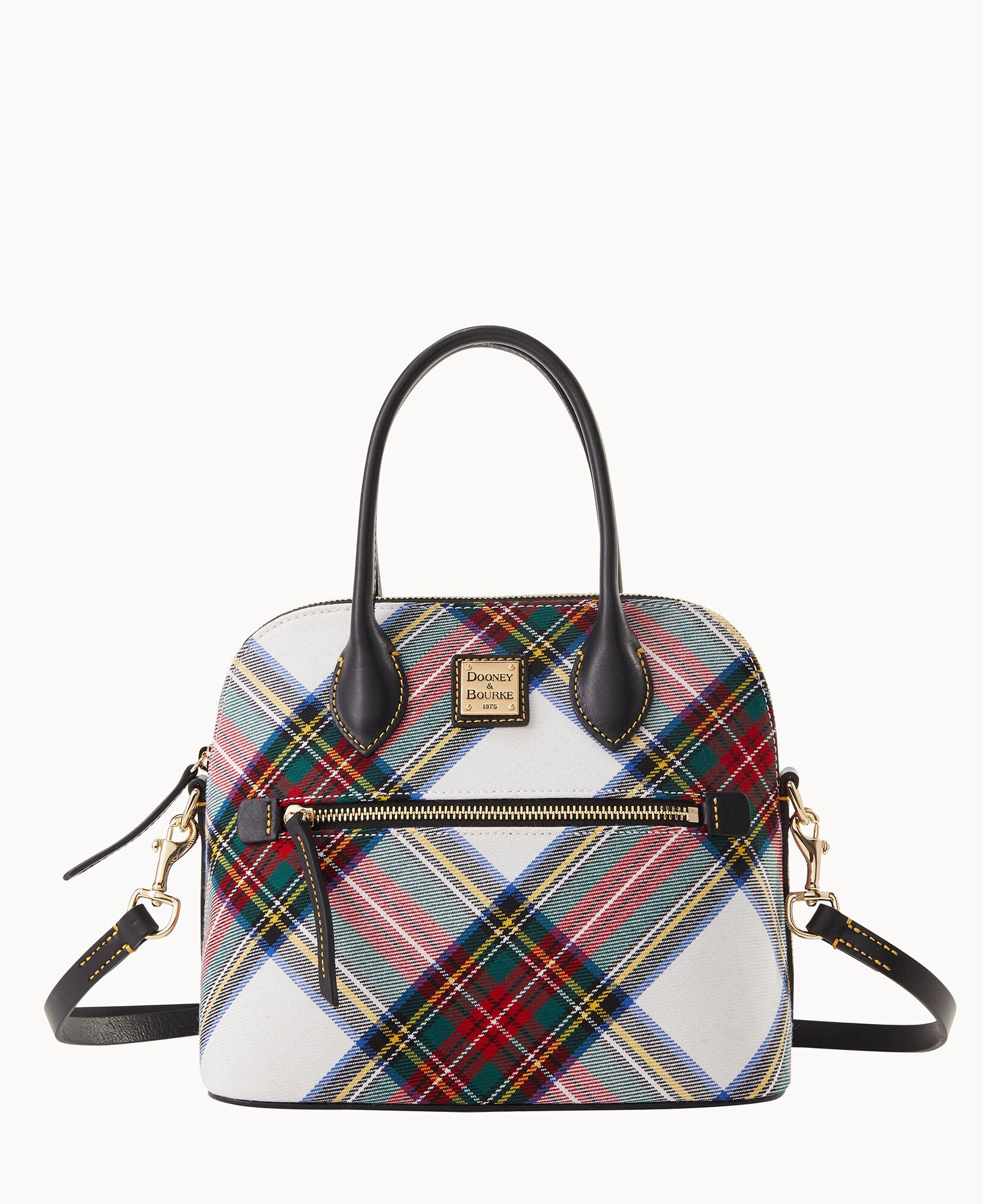 Dooney and on sale bourke plaid satchel