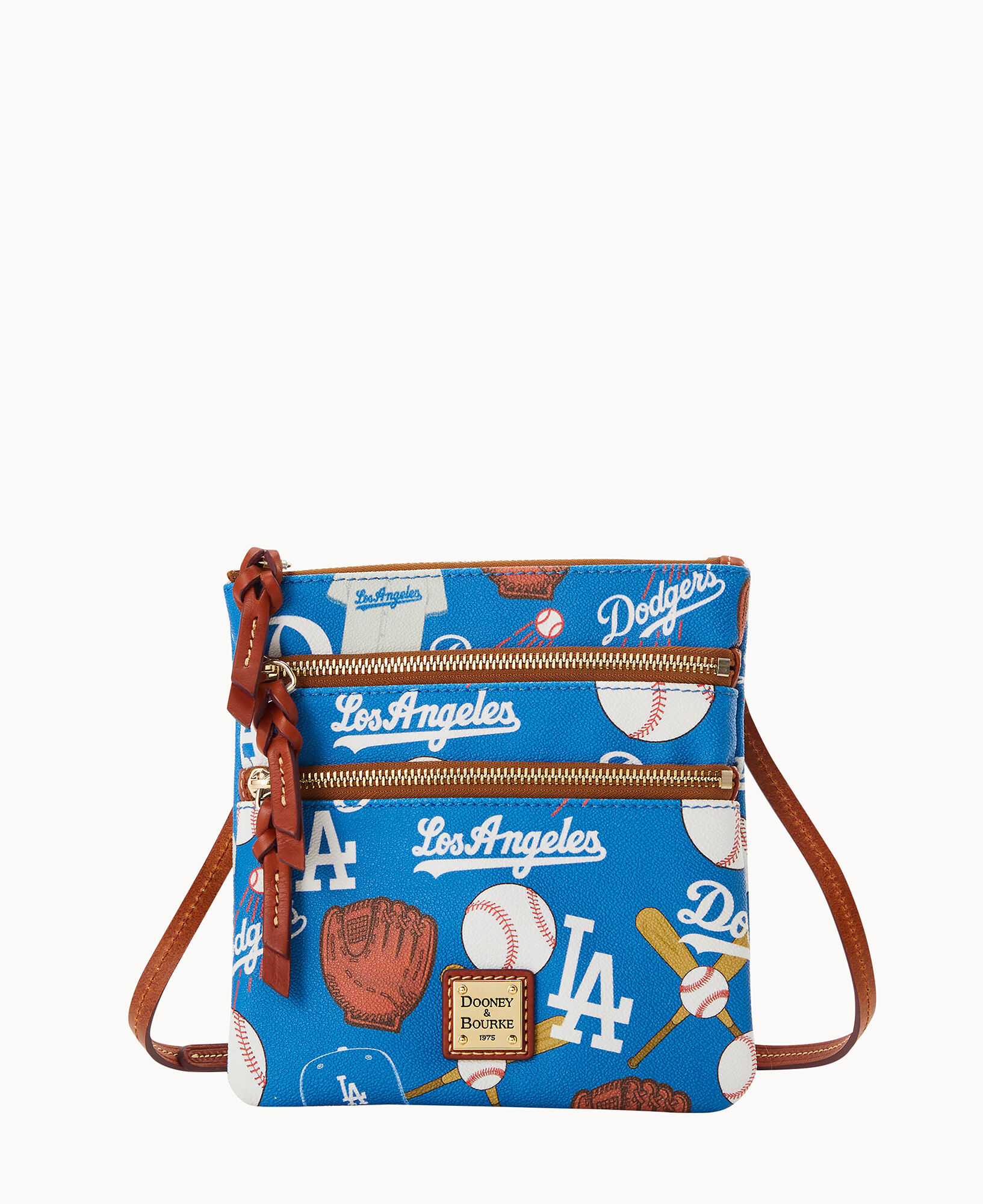 Dooney & Bourke Los Angeles Dodgers Game Day Triple Zip Crossbody Purse