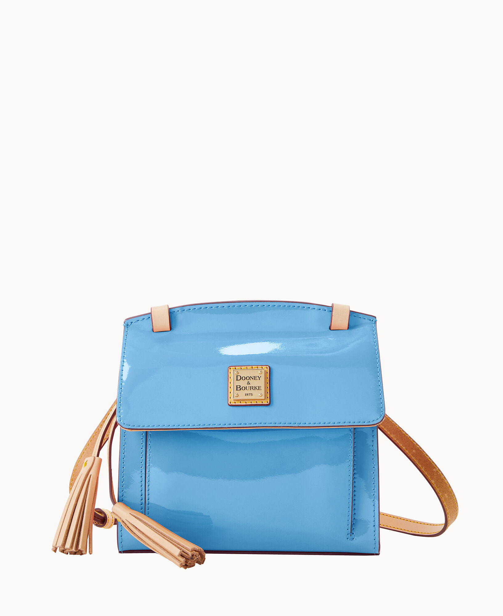 Dooney & Bourke Patent Leather Pleated Crossbody in Blue