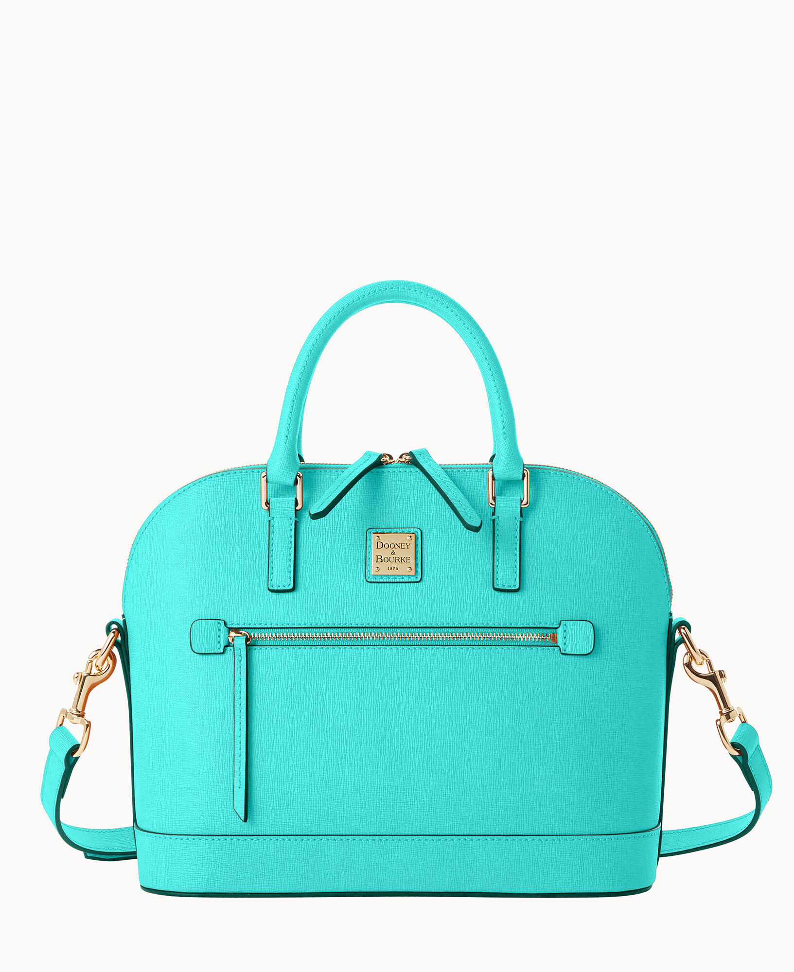 Dooney & Bourke Deep Teal Saffiano Leather Domed Satchel