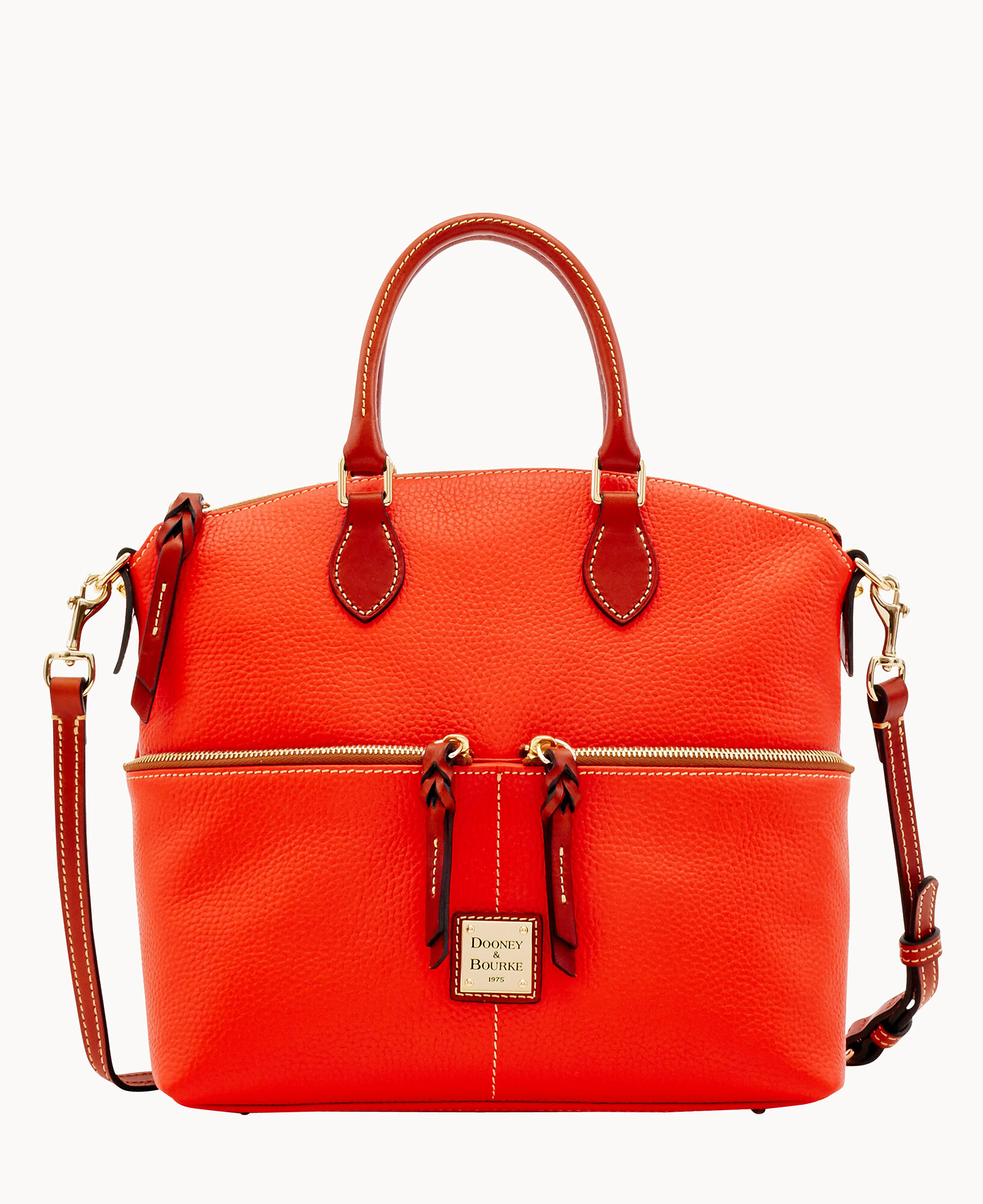 Dooney Bourke Pebble Grain Double Pocket Satchel