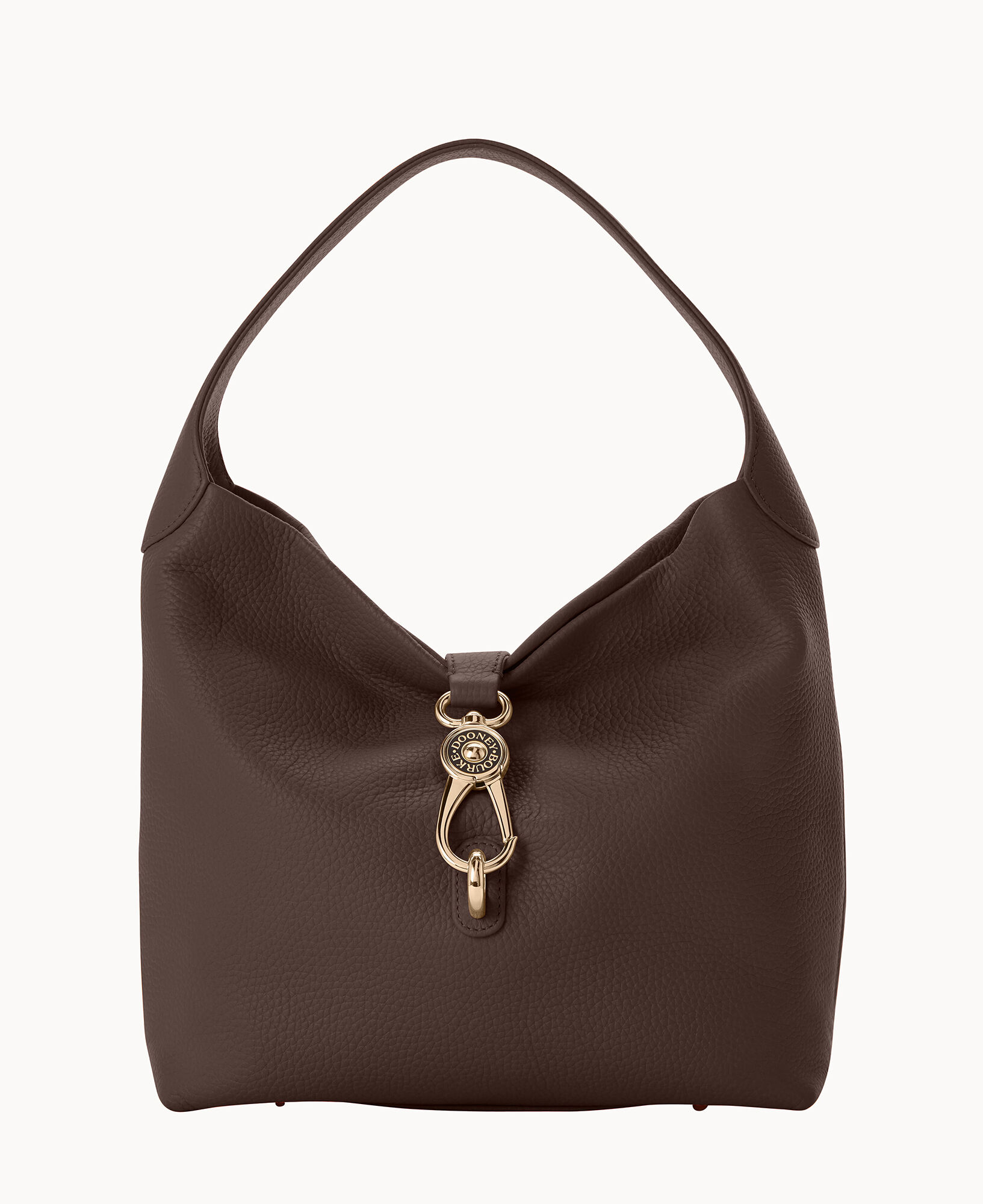 Dooney & Bourke Handbag, Pebble Grain Small Logo Lock Sac Shoulder Bag -  Black: Handbags