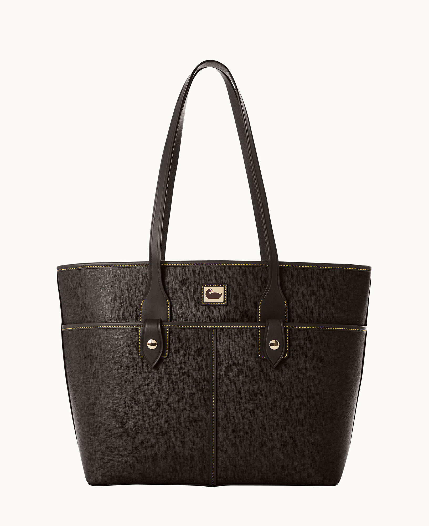 Camden saffiano double pocket tote deals