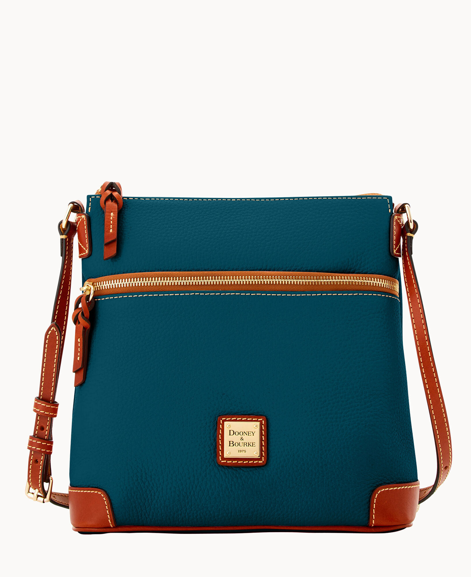 Dooney & Bourke Handbag, Pebble Grain Small Zip Crossbody - Bark: Handbags