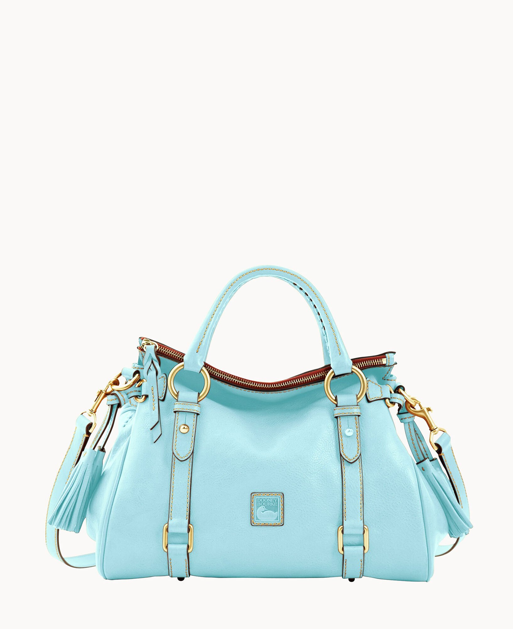 Dooney & Bourke Pale Blue Satchel Florentine Leather Handbag 