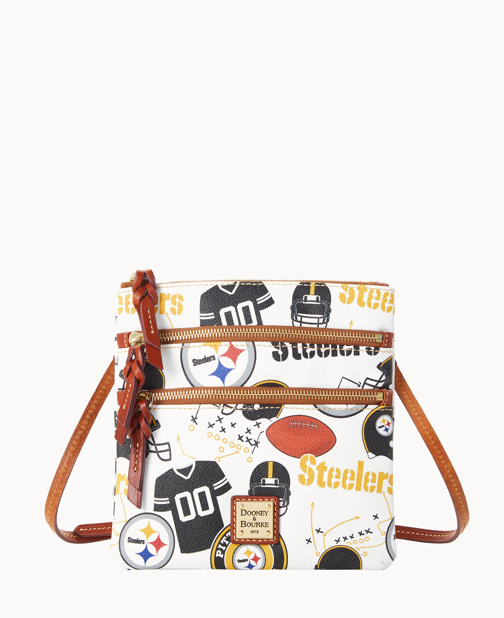 Dooney Bourke NFL Steelers North South Triple Zip Crossbody