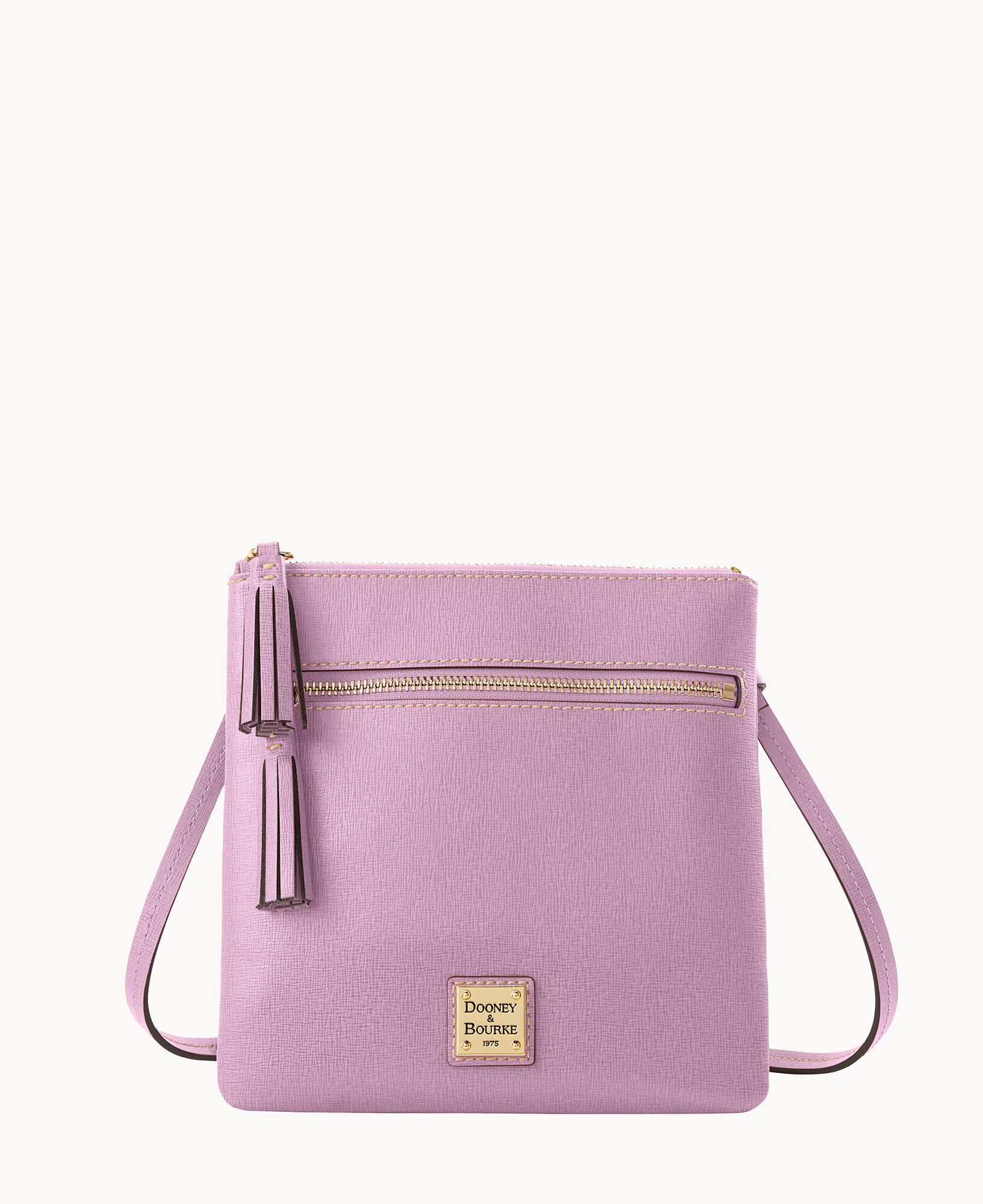 Dooney & Bourke Saffiano Leather Flap Crossbody Light Mauve