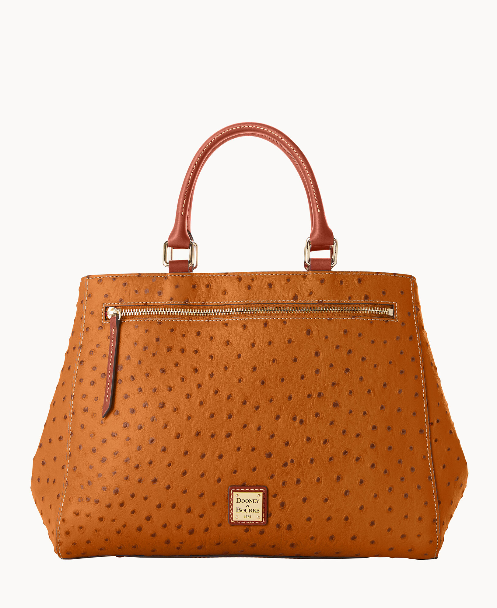 Dooney & Bourke Ostrich Domed Zip Satchel Bag