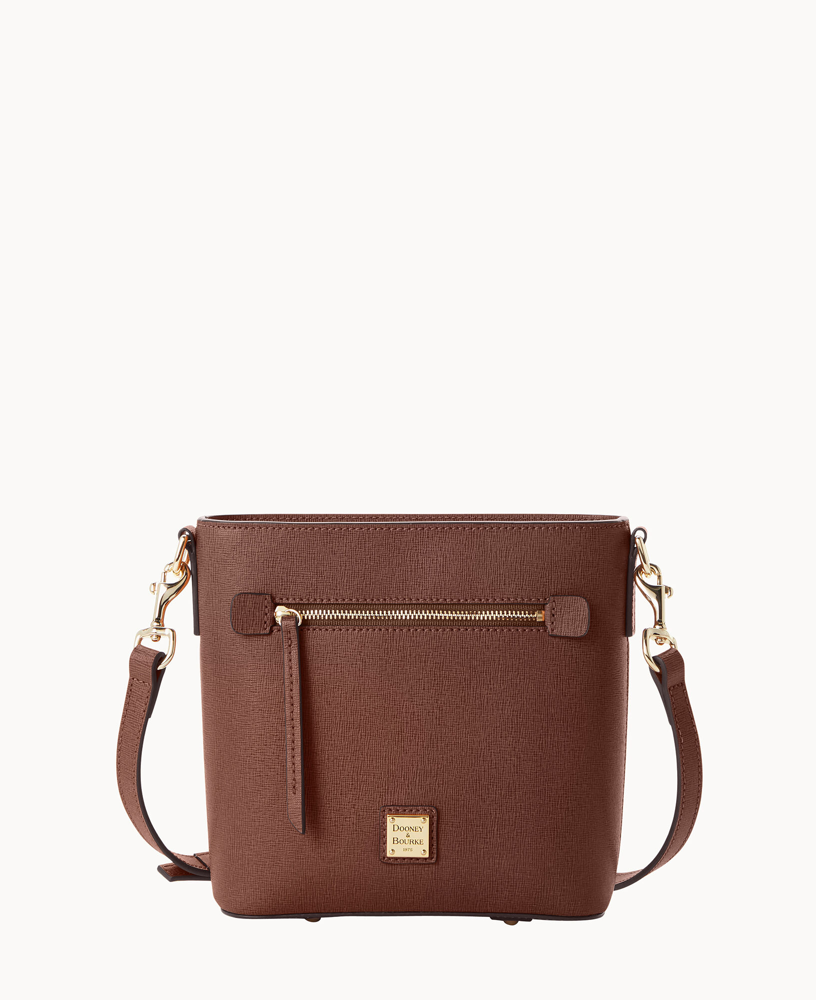 Brown Saffiano Leather The Snapshot Crossbody Bag