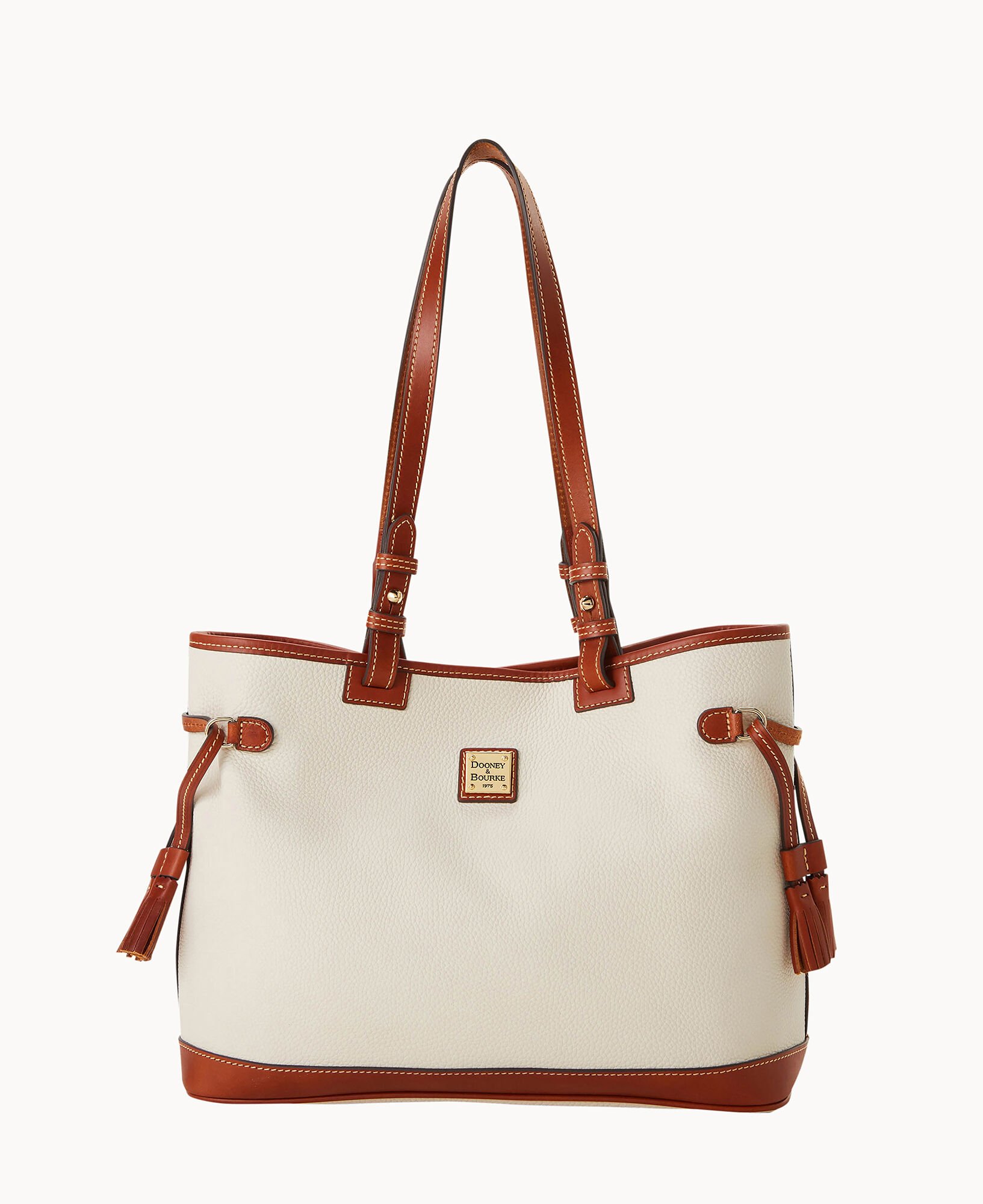 Dooney Bourke Pebble Grain Double Strap Tassel Bag