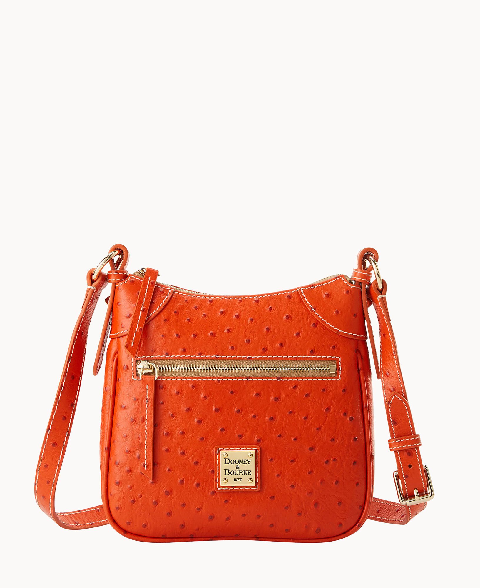 dooney and burke ショルダーバッグ Dooney & Bourke Ostrich Front Zip Crossbody