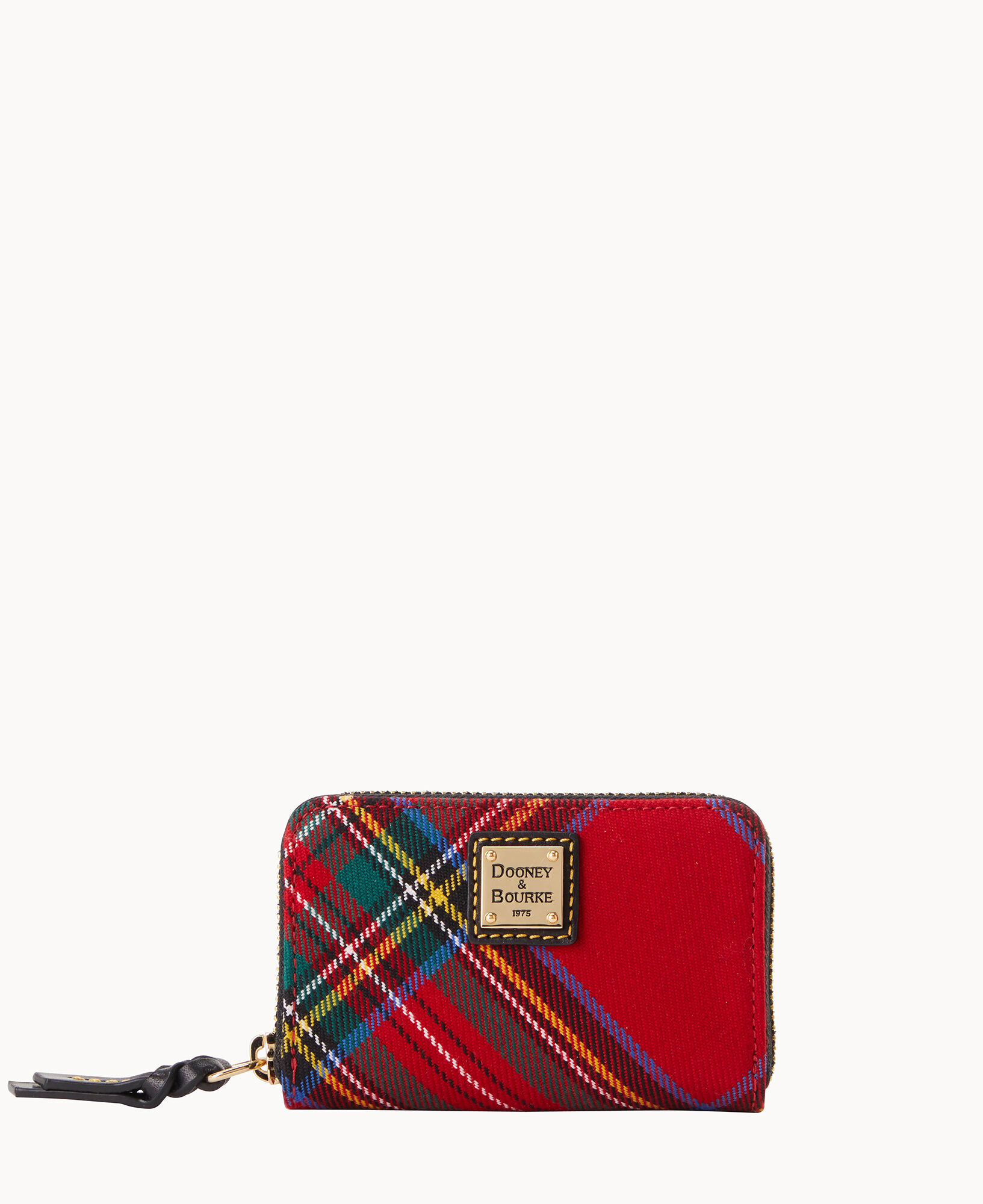 Dooney Bourke Tartan Large Zip Around Credit Card Case